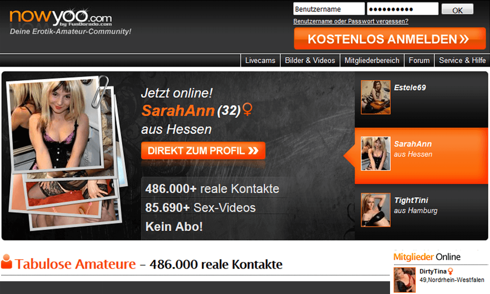 Als Camgirl auf nowyoo senden!