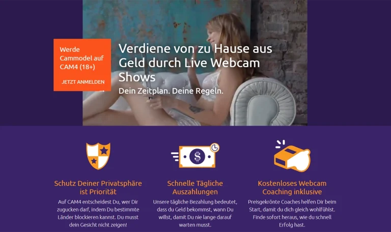 Webcamgirl werden auf Cam4!