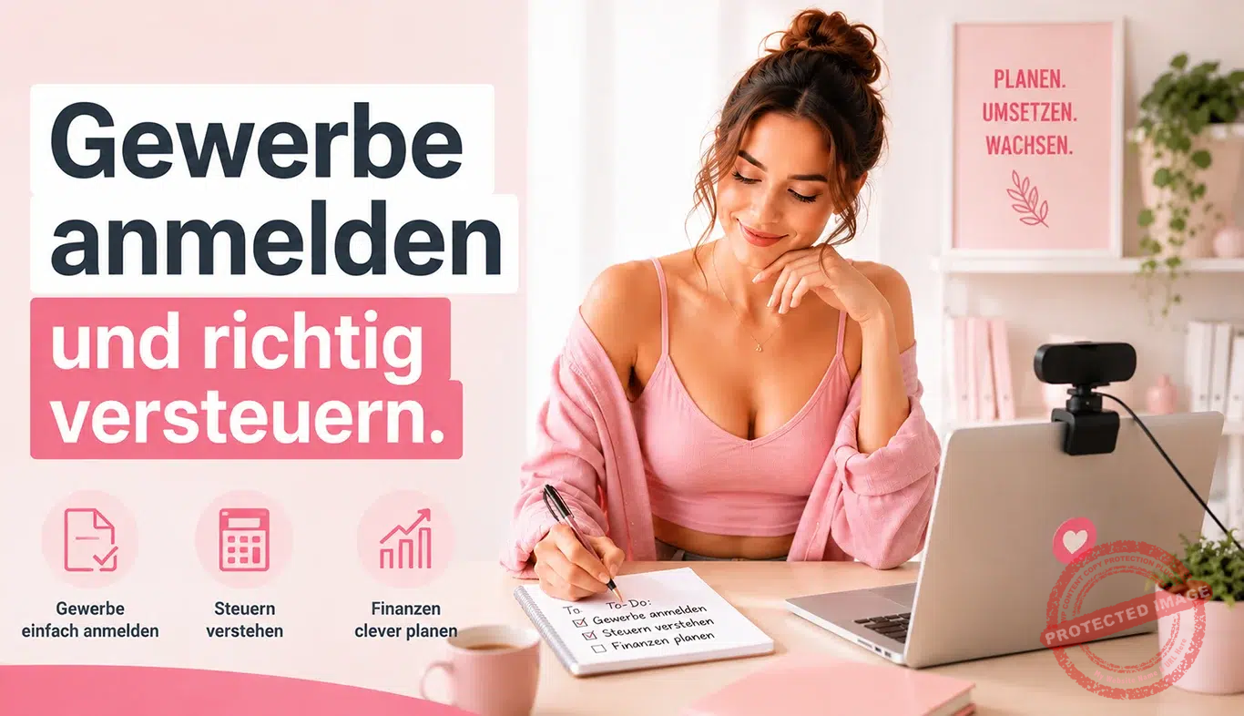 So meldest du dein Camgirl-Gewerbe an und behältst Steuern und Versicherung im Griff Gewerbe anmelden als Camgirl: Gewerbeschein, Steuern und Versicherung im Überblick